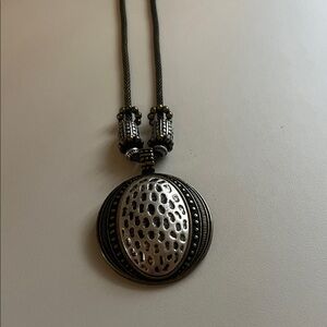 3 for $12 Antique-Style Silver & Gold-Tone Oval Pendant Necklace